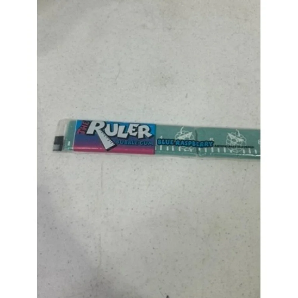 Vintage The Ruler Bubble Gum Blue Raspberry 12 Inch Novelty Candy 2.5oz Sealed